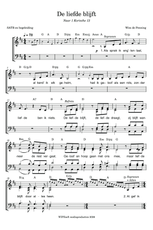 PDF-voorbeeld van De liefde blijft SATB